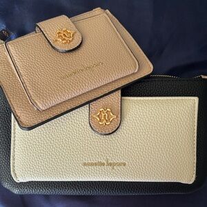 Nanette Lepore Tan and Black Clutch Duo